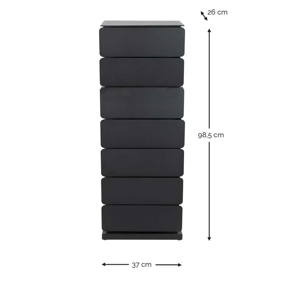 Design Hochkommode aus Stahl in Taupe - Ciranda