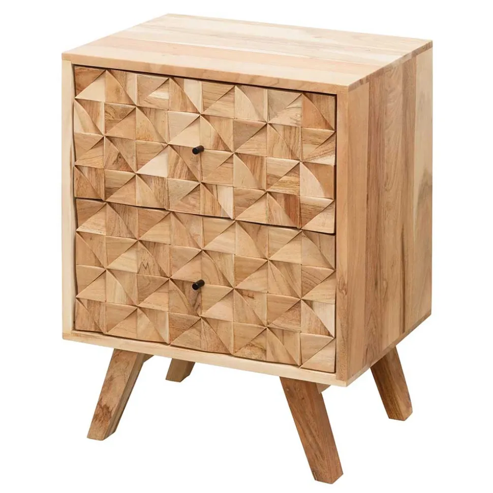 Design Holz Nachtkommode aus Akazie - Liniavo