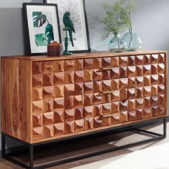 Design Holz Sideboard mit Bügelgestell - Rusty