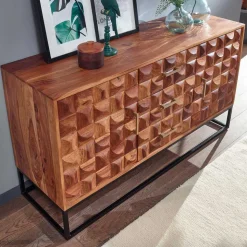 Design Holz Sideboard mit Bügelgestell - Rusty