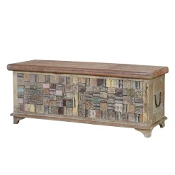 Design Holztruhe mit flachem Deckel - Gregoriana