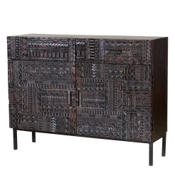 Design Kombi-Kommode in Walnuss Braun - Solu