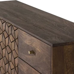 Design Kombi-Kommode in Walnuss Braun und Gold - Feregato