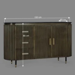 Design Kombi-Kommode mit Marmorplatte - Hayato