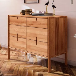 Design Kommode aus Wildbuche Massivholz - Indrya