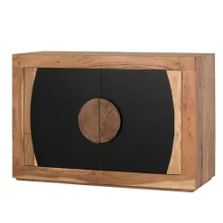 Design Kommode in Natur und Schwarz - Lugano