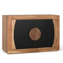 Design Kommode in Natur und Schwarz - Lugano