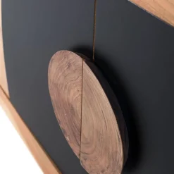 Design Kommode in Natur und Schwarz - Lugano