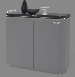 Design Kommode Rebelvo mit dimmbarer LED Beleuchtung