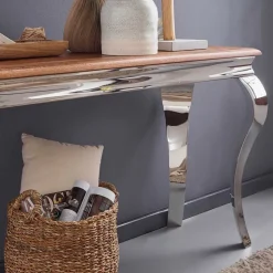Design Konsolentisch mit glänzendem Metallgestell - Jaglyn