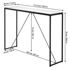 Design Konsolentisch mit Schwarzglas Platte - Burano