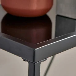 Design Konsolentisch mit Schwarzglas Platte - Burano