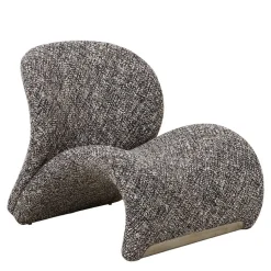 Design Loungesessel in Dunkelbraun meliert - Sacalobra