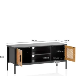 Design Lowboard in Schwarz und Natur - Around