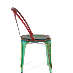 Design Metallstühle Bunt - floral gemustert - Numento (2er Set)