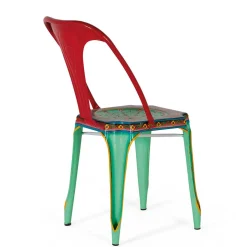 Design Metallstühle Bunt - floral gemustert - Numento (2er Set)