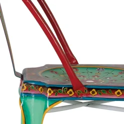 Design Metallstühle Bunt - floral gemustert - Numento (2er Set)