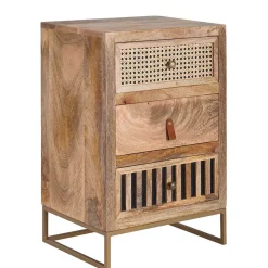 Design Nachtkommode aus Holz & Rattan - Kanados