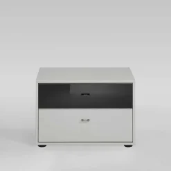 Design Nachtkonsole Slagon in Weiß Schwarz