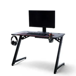 Design PC Computertisch in Schwarz - Aribert