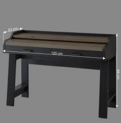 Design PC Tisch mit Rollcontainer - Joe (zweiteilig)