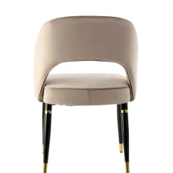 Design Polsterstühle in Taupe Samt - Vannah (2er Set)