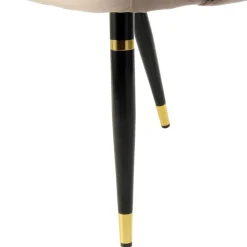 Design Polsterstühle in Taupe Samt - Vannah (2er Set)