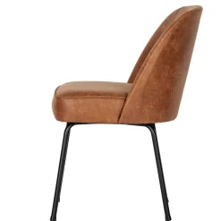 Design Recyclingleder Stuhl in Braun - Kegadamo (2er Set)