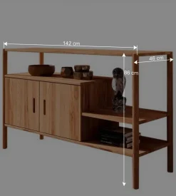 Design Regal mit zwei Fächern & Türen - Indrya