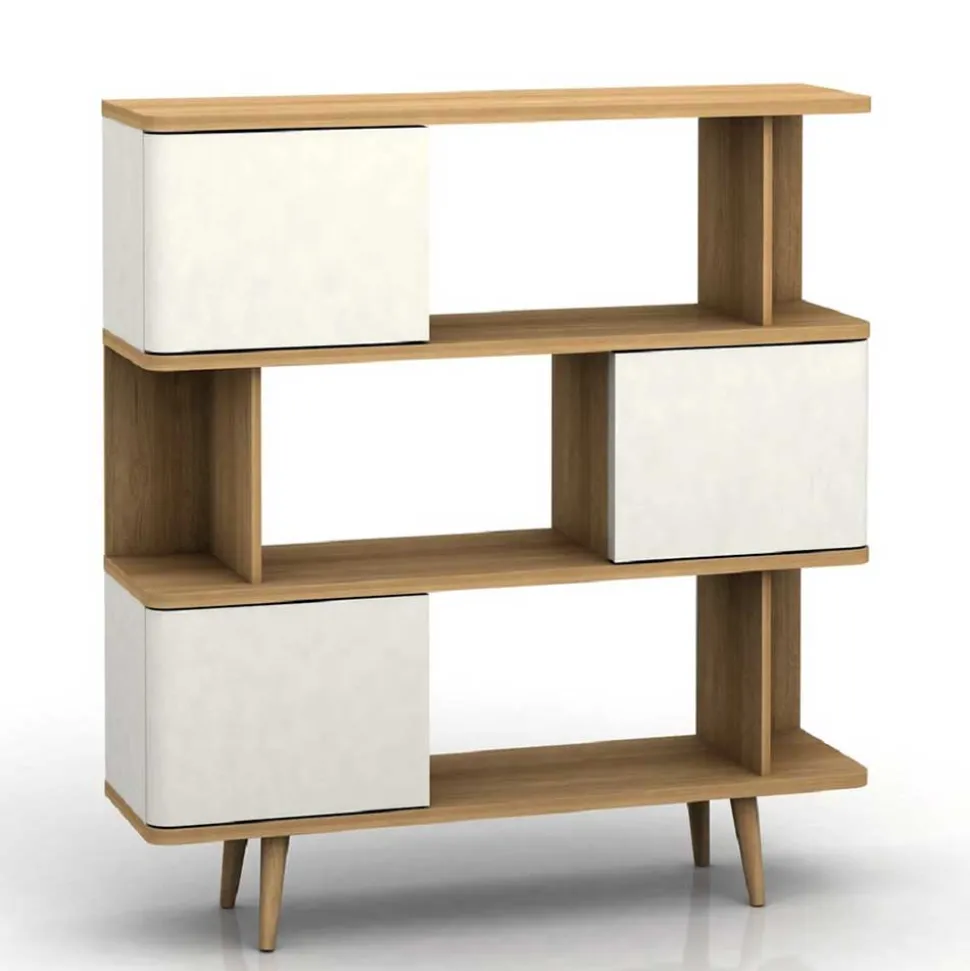 Design Scandi Standregal mit 3 Türen - Jendren I