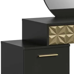 Design Schminktisch in Schwarz und Gold - Madrilena