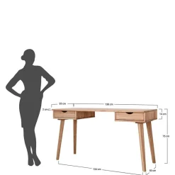 Design Schreibtisch aus Wildeiche Massivholz - Fabijola