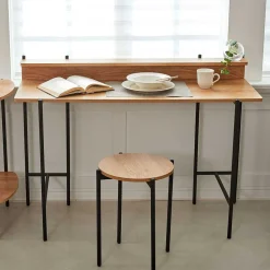 Design Schreibtisch in Akazie Optik & Schwarz - Charme