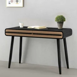 Design Schreibtisch in Schwarz mit Eiche - Diadani