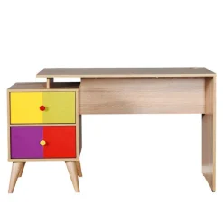 Design Schreibtisch in Sonoma-Eiche & Bunt - Reddnas