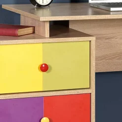 Design Schreibtisch in Sonoma-Eiche & Bunt - Reddnas