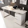 Design Schreibtisch in Weiß 150x67 cm Velino mit 3 Schubladen