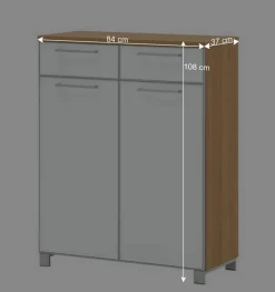 Design Schuhschrank Wynoca in Weiß Glas