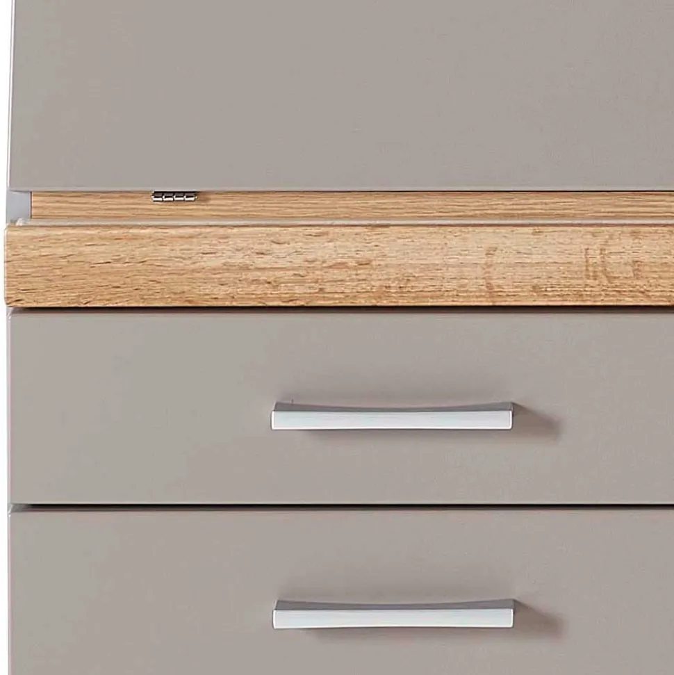 Design Sekretär in Grau & Eiche NB - Zella