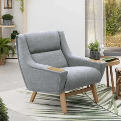 Design Sessel in Hellgrau - Crutina