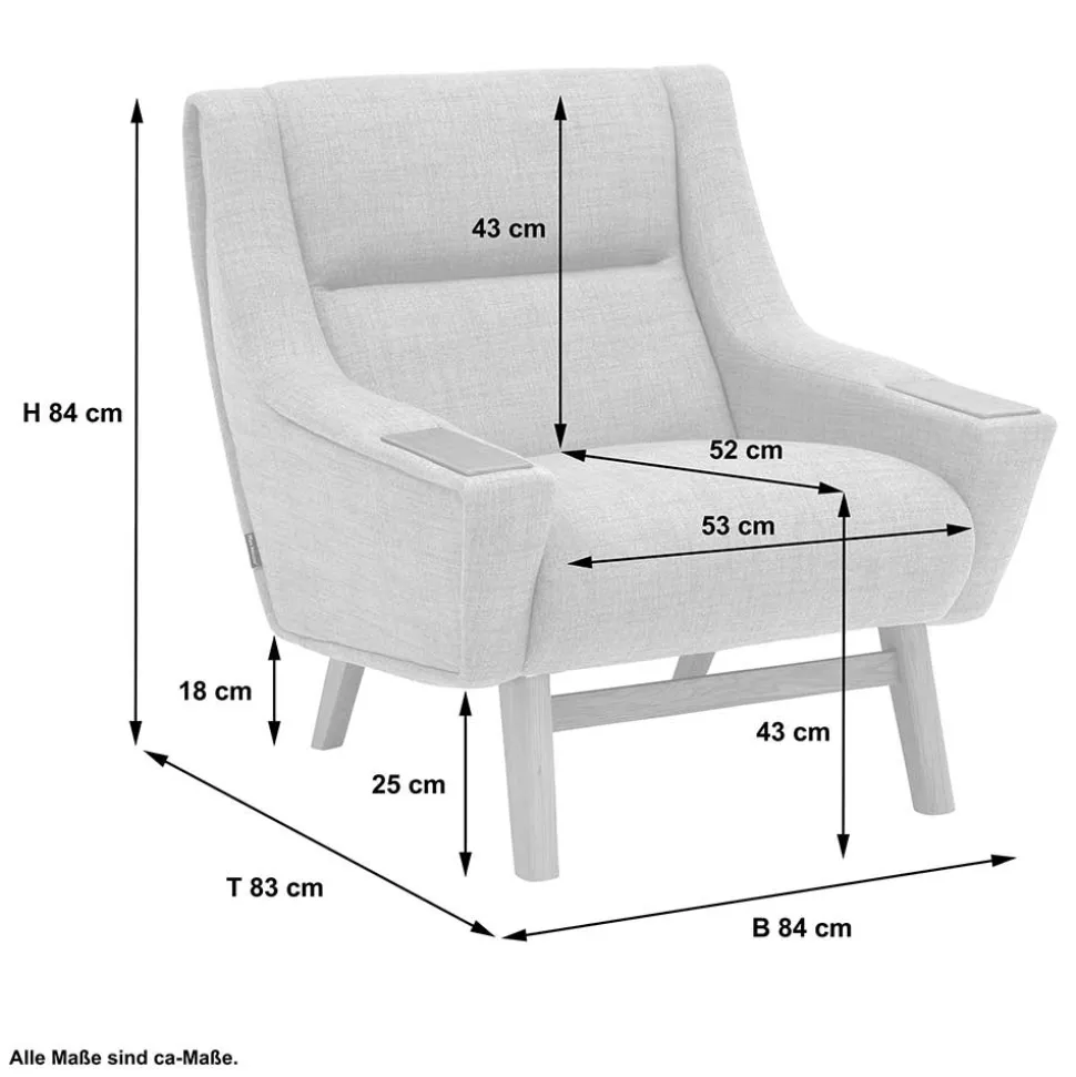 Design Sessel in Hellgrau - Crutina