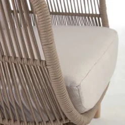 Design Sessel Set aus Geflecht Kordel Beige - Kiranzo (2er Set)