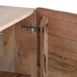 Design Sideboard aus Akazienholz mit Schnitzerei - Merlan