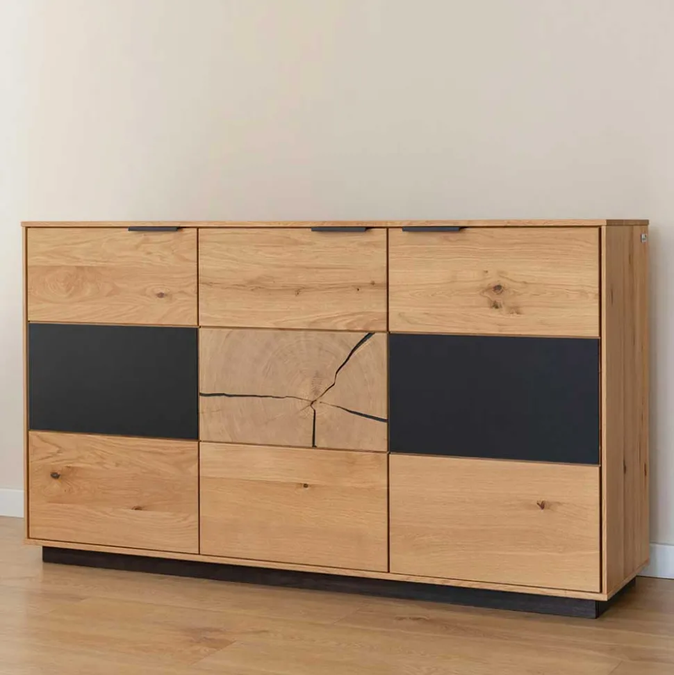 Design Sideboard aus Eiche und Glas - Masicuri