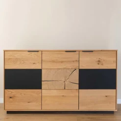 Design Sideboard aus Eiche und Glas - Masicuri