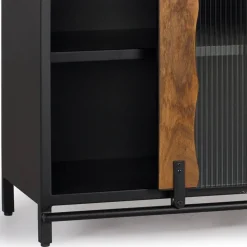 Design Sideboard aus Mangoholz und Metall - Aglia