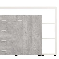Design Sideboard in Beton Optik & Weiß - Venatio