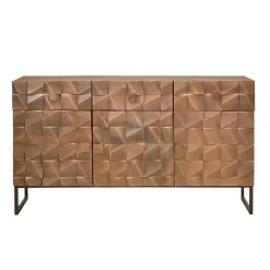 Design Sideboard in Bronze und Mango Natur - Bensez