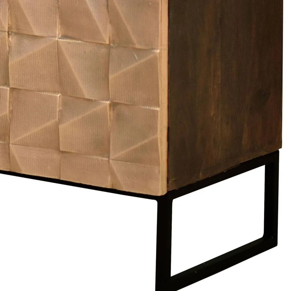Design Sideboard in Bronze und Mango Natur - Bensez