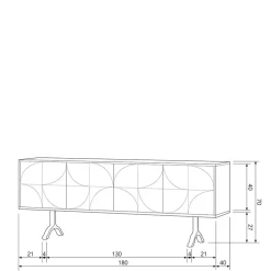 Design Sideboard in Nussbaum aus Mango Holz - Pisino